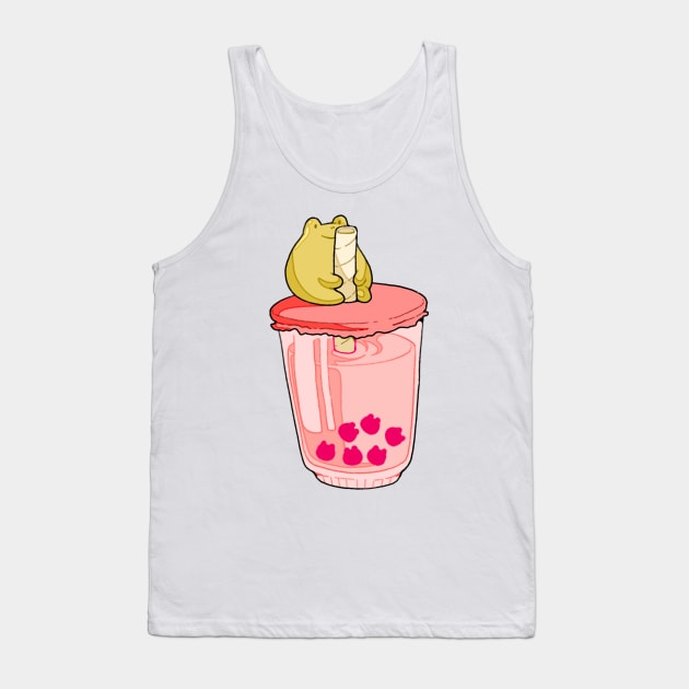 Frog boba Tank Top by PeachyDoodle
